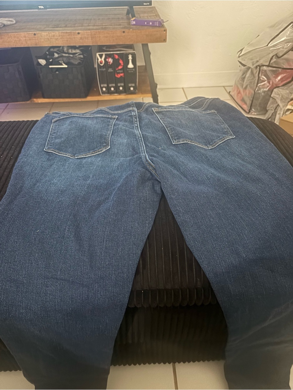 Classic Women's Dark Blue Extra High Rise Denim Jeans - Picture 2 of 5